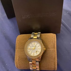 Michael Kors Silver/Gold Jewel Crystal Watch